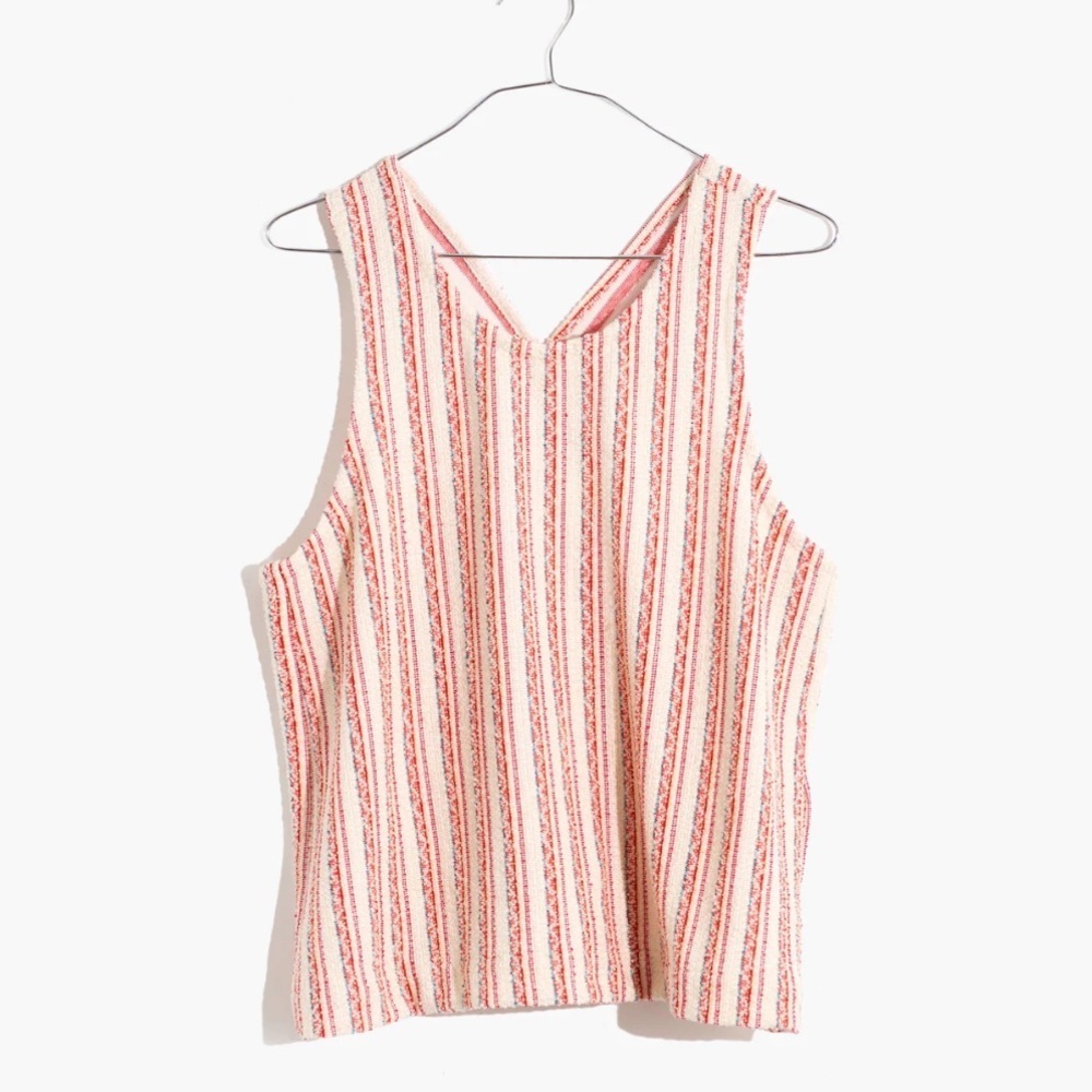 Madewell Bouclé Stripe Cross-Back Tank Top